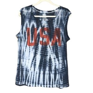 LOL Vintage tie dye USA tank top Tshirt
